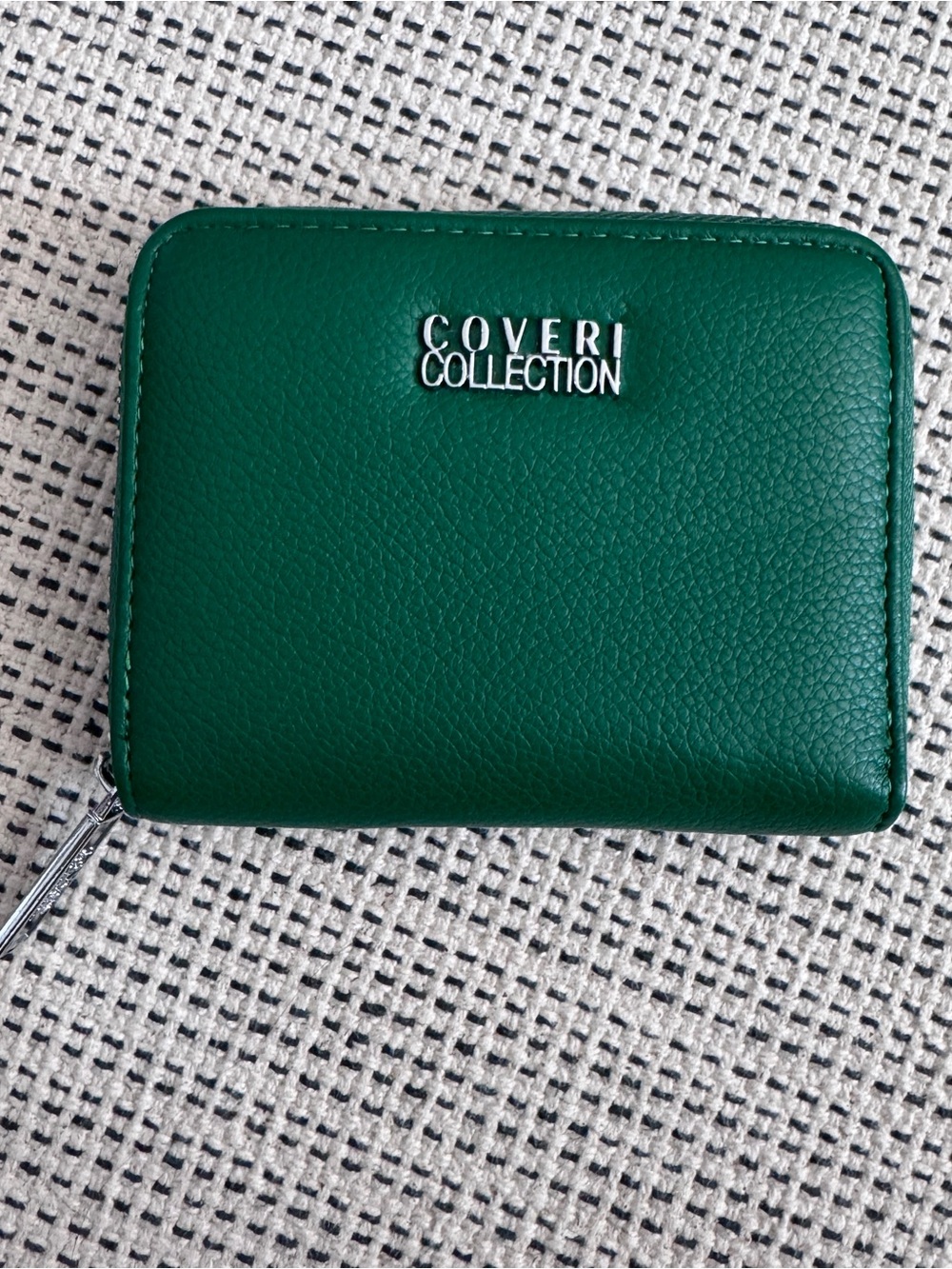 Coveri Collection Emerald Green Eco-Leather Zip Card Holder Wallet